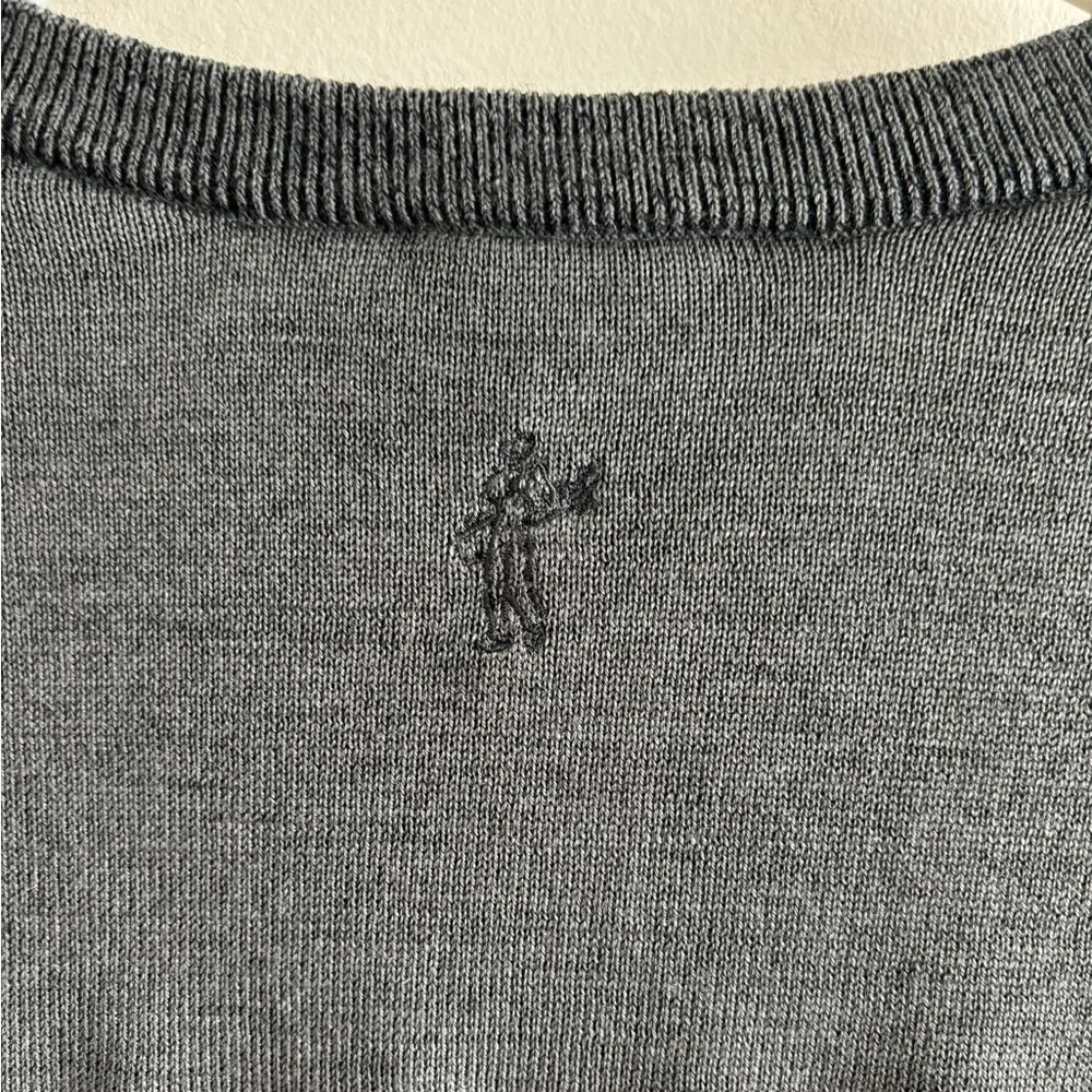 Ashworth Charcoal V-Neck Sweater Merino Wool XL Golf